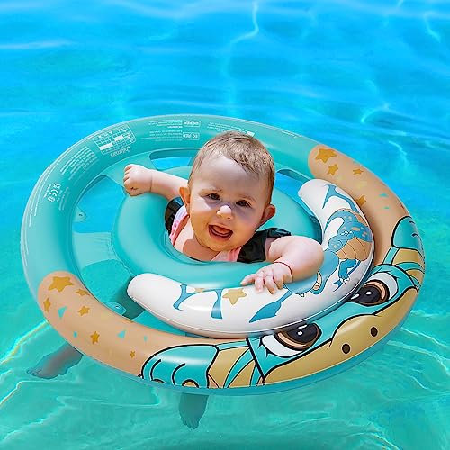 Chitomars Schwimmring Baby, Schwimmhilfe Baby und Sicherheitssitz Pool Spielzeug Baby Float Dinosaurier Aufblasbare Schwimmreifen Baby Schwimmsitz Baby für Alter von 6-30 Monate