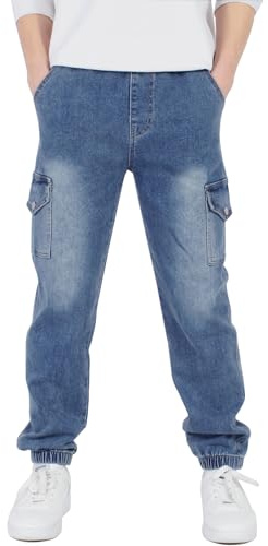 CAMLAKEE Kids Boys Elasticated Waist Slim Fit Cargo Joggers