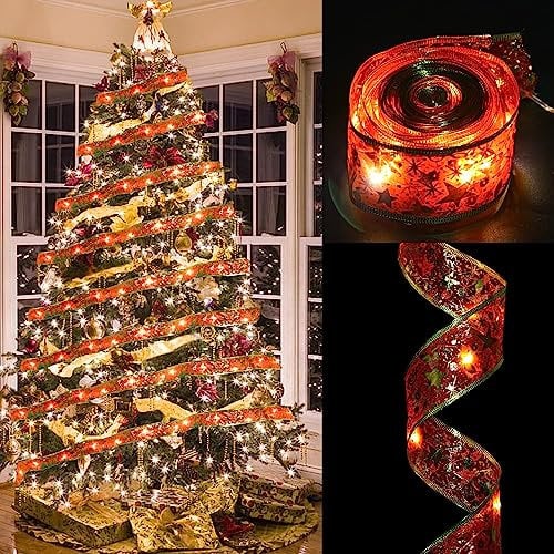 DERAYEE Stringa Fata Luci Led,4M 40 Led Luci Natale Nastro Luminoso di Fata Filo di Rame a Batteria,Decorazione Albero di Natale Feste Matrimoni