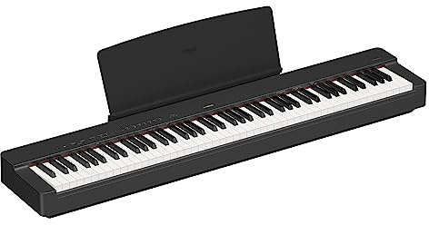 Yamaha P225 88-Key Digital Piano with Weighted Keys, Portable Design, Keyboard, Music Rest, Sustain Foot Switch, and Built-In Speakers, Black (P225B)