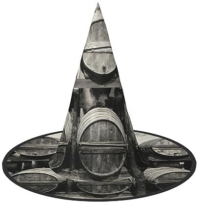 Weinfässer Druck Faltbare Spitze Erwachsene Hexen Hüte Zauberer Halloween Cosplay Zubehör Für Frauen