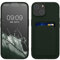 kwmobile Handyhülle kompatibel mit iPhone 15 Hülle - Handy Cover mit Fach für Karten - in Dunkelgrün