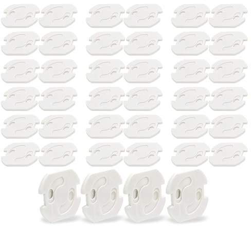 BIGtec Steckdosen Kindersicherung 40 Stück Steckdosenschutz Kinder Steckdosensicherung Steckdosenleisten Baby Kleinkind Sicherung Schutz mit Drehmechanik