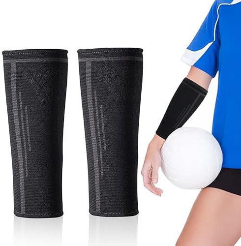 CHENNAN 2 Piezas Protectores Brazo Voleibol Manguito Brazo Voleibol Unisex Manguitos Compresión Antebrazo para la Protección del Antebrazo Accesorios para el Entrenamiento de Voleibol,L (Negro)