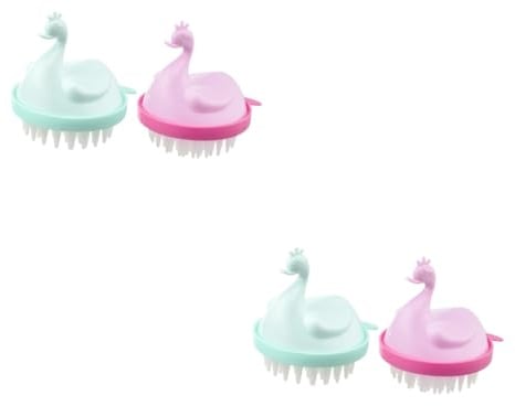 GLEAVI 4 Stück Massage-Shampoo-Kamm lockiger Pinsel Kopfhautpeeling Shampoo-Bürste für die Kopfhaut Haarshampoo-Bürste Kopfhautbürste schuppen gewöhnliche Wäscher