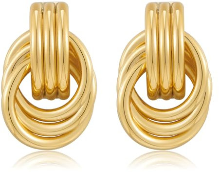 LILIE&WHITE Ohrringe Damen Goldfarben – Stilvolle Hängeohrringe mit Mehrfach-Ring-Design