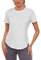 Women's Gym Tops Ladies Short Sleeve Running Shirt, Sports Yoga T-Shirts, Loose Fit Round Neck Activewear Shirts for Workout Cycling Golf