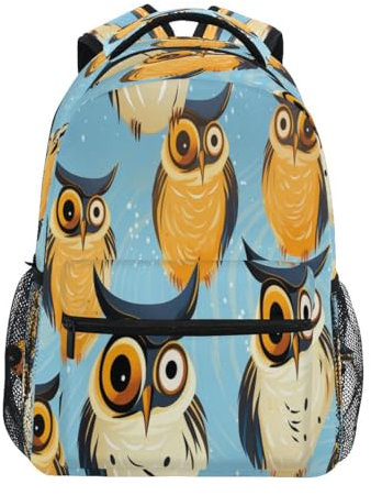 Mnsruu Schulrucksack für Jungen und Mädchen, Motiv: Eule, Arzt, Reisetasche, Büchertasche, mehrfarbig, S