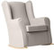 +Mueblesss Sillón Mecedora tapizado Antimanchas, Pata Maciza Natural, para Lactancia, Dormitorio, salón o habitación de bebé, Gris (Topo)