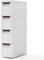 COSTWAY Slim Bathroom Floor Cabinet, Mobile Narrow Bathroom Storage Unit with 3/4/5 Drawers and Wheels, Freestanding Compact Cupboard Organiser for Living Room Bedroom (4-Drawer, White)