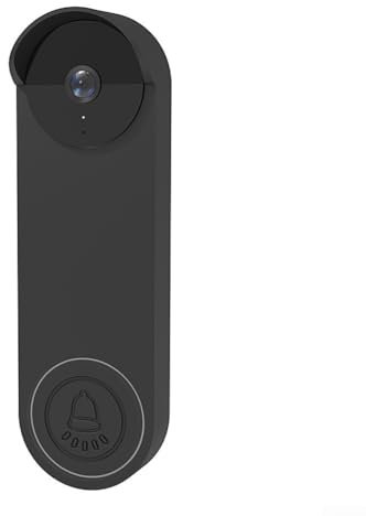 HEBEOT 2Pcs Case Video Doorbell Protective Silicone Cover Black Silicone Cover For Nest Wireless Doorbell Silicone Cases Shield 164Mm*50mm(black)
