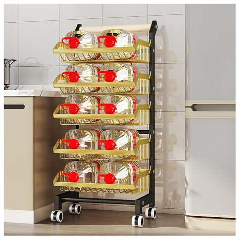 MZZKFC Snack-Regal im Supermarkt Supermarktregal Mit 4 Rädern, 5 Etagen Kommerzielles Lebensmittelregal, Einfach Zu Montieren, Mehrstöckige Regale Für Kaufhäuser/Speisekammern/Kioske