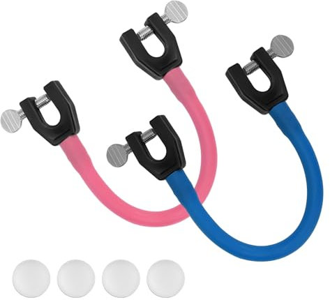 2 Stück Skispitzenverbinder mit 4 Abstandshaltern für Kinder, Tragbarer Skiverbinder Ski-Trainingshilfe Snowboard-Zubehör für Kinder Anfänger (Rosa, Blau)