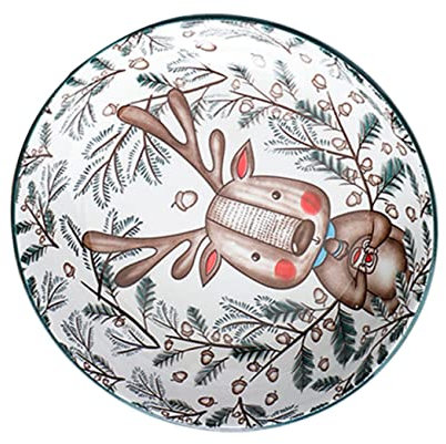 KITANDOVE Plato Cerámico Infantil De Animales Para Bandeja De Comida De Navidad y Ocasiones Especiales