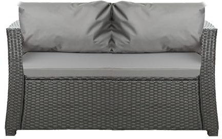 Setgarden® Coussin d'extérieur pour banc de jardin en rotin synthétique - Pour balancelle hollywoodienne - Gris clair - 110 x 60 x 50 cm