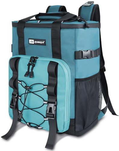 Kühlrucksack 20L Kühltasche Rucksack Groß Faltbar, 24 Dosen Kühl Rucksack Gross Thermo Rucksack Isolierte Rucksack mit Kühlfach Kühlrucksäcke Einkaufsrucksack für Strand/Picknick/Camping/BBQ/Ausflüg