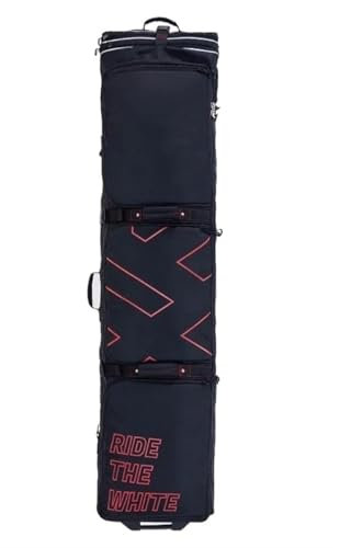 VNSMM Ski Board Bag Skitasche Ski-Board-Tasche Mit Rollen, Furnier-Taschen, Doppel-Board-Tasche, Ski-Baseball-Trolley-Tasche, Ski-Taschen, Trockene Und Nasse Trennung(Black 38x160cm)