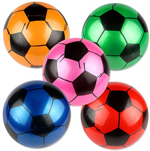 Abaodam 5er-Pack Aufblasbarer Fußball Für Kinder PVC-fußballspielzeug 9 Zoll Aufblasbare Pumpe Partygeschenkspielzeug
