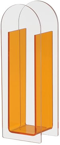 Jwthee Blumenvase, Acryl, transparente Vase, modern, dekorativ, minimalistisch, für Blumen, Bogenform, für Blumen, Partys, Hochzeiten, (vibrierendes Orange, halbfarbig)