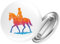 Huuraa Ansteckbutton Reiten bunte Silhouette Geschenk Größe 59mm Reiten Accessoire