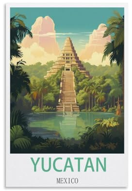 NPRZM Vintage-Schilder, Metallschilder, Yucatan, Mexiko, lustiges Vintage-Metallschild, Plakette, Poster, Wandkunst, Kneipe, Bar, Küche, Garten, Badezimmer, Heimdekor, 20 x 30 cm