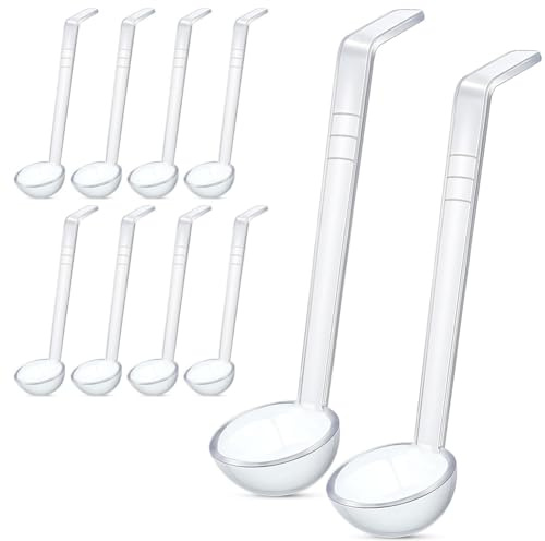 Aboiled Lot de 10 mini louches transparentes de 7,8 à 20 onces - Pour sauce - En plastique - Environ 20 cm