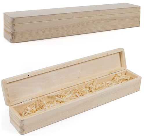 Holzfee Kerzenbox Magnetverschluss Holz Kiste für Kerzen bis 40 cm Holzkiste 43 x 7 x 6 cm