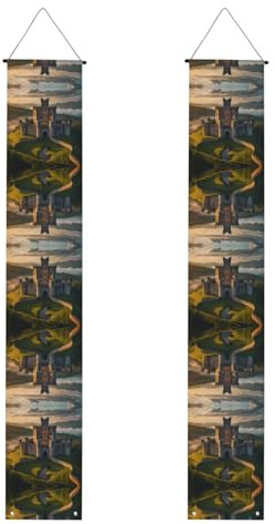 Veranda Banner WZYWHJ Mittelalterliches Schloss Bild Dekor Wandbehang Banner Türschild für Outdoor Indoor Yard Party 30,5 x 180,9 cm