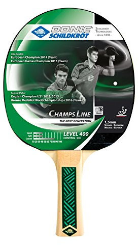 Donic-Schildkröt Tischtennisschläger Champs Line 400, FSC-Hoz, 1,5 mm Schwamm, Jade - ITTF Belag, 705142