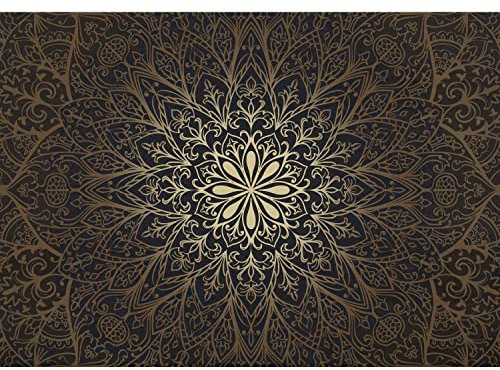 Runa Art Papier peint intissé Mandala Orientalisch 352 x 250 cm Toison Mur XXL Tableaux Muraux Tapisserie Photo Décoration Murale Salon Chambre Braun Gold 9093011a