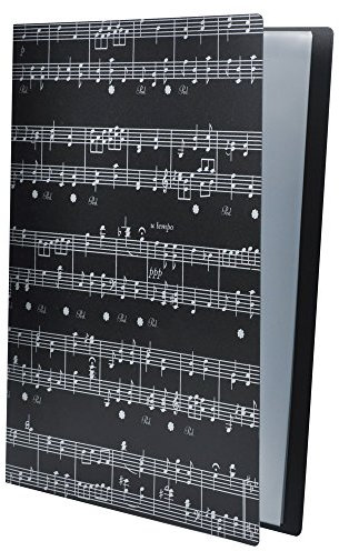 PUNK A4 Größe Musik Tabelle Datei Ordner A4 Größe Dokumente Halter Aufbewahrung Ordner 40 Taschen (Music Sheet Black)