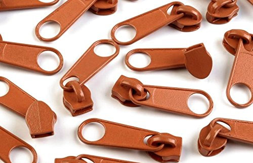 Schnoschi 15 Zipper Rostbraun passend für endlos Reißverschluss mit 5 mm Laufschiene