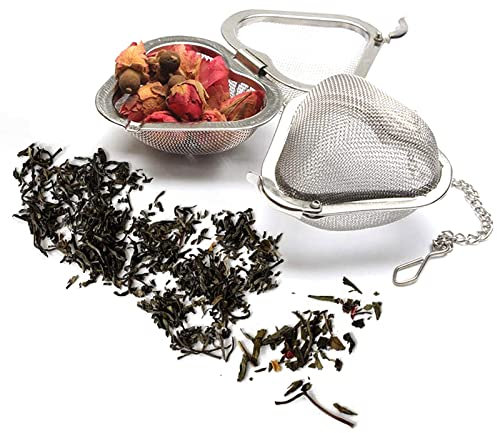 Tbwhl Cœur en acier inoxydable Maille Infuseur à thé, Filtre à thé Diffuseur Boule de thé, 5,1 cm, 2PC
