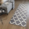 TAPISO MAROKO Läufer Teppich Brücke Flur Modern Geometrisch Marokkanisch Gitter Designer Muster Grau Creme ÖKOTEX 90 x 700 cm