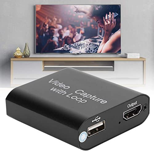 HDMI Video Capture Karte,4k 1080P Game Capture Card Unterstützung Verschlüsselungs Karte USB 2.0, Loop Out Capture Card für VLC, OBS, Amcap usw