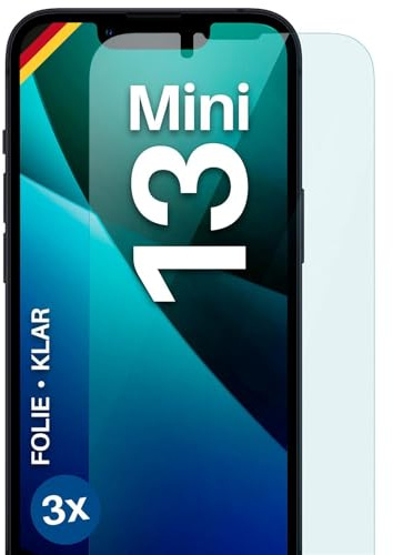 moex für iPhone 13 mini Schutzfolie Displayschutz Folie Ultra-klar HD 0,2 mm kompatibel mit jeder Hülle, Anbringen ohne Blasen, Handyfolie Extra Kratzfest, FlexProtect 3 Stück