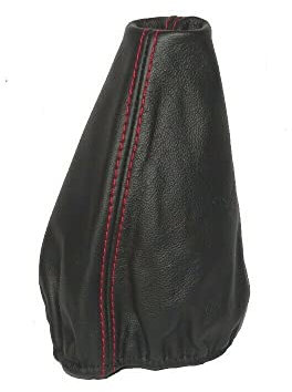 The Tuning-Shop Ltd Schaltsack kompatibel mit VW Lupo, Leder, verschiedene Nähte, Farbe wählbar (rote Nähte)