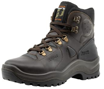 Grisport Damen und Herren Outdoorstiefel,Trekkingstiefel,Wanderstiefel,Echtleder,atmungsaktiv,wasserabweisend,Gritex Membran,Vibramsohle,Dunkelbraun, EU 44