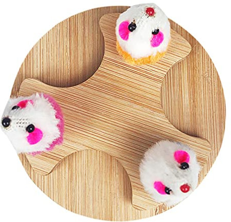 balacoo Katzenspielzeug Katze Katzenminze Spielzeug -Plattenspieler Katzen-teaser-Spielzeug Zauberstabspielzeug Kratzspielzeug Für Katzen Kreisbahn Spielzeug Sport Holz Katzenzubehör