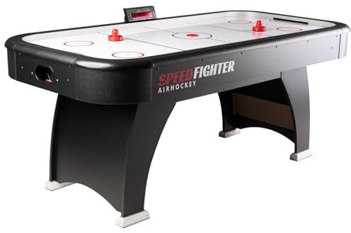 Bandito Airhockey SpeedFighter inkl. Pucks und Pusher, leistungsstarkes Gebläse, Displayanzeige, elektronische Torzähler, 182x91x79 cm