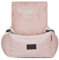 Luxuriös Hunde Auto Sitz | Autositz für Hunde, Rückbank, Vordersitz | Universal Waschbar Hundeautositz für Hunde und Katzen | Farbe: Rosa | Kunstleder, Flauschig Plüsch | Große: 55 x 55 cm