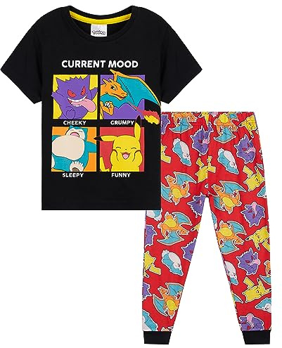 Pokemon Boys Pyjamas Set - Lounge Wear T-Shirt and Long Bottoms Teenagers Kids PJs 4-14 Years - Gifts for Boys