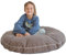MINICAMP Große Bodenkissen für Kinder - Ultra-Flauschiger & waschbarer Kinder-Sitzsack mit Füllung und Bouclé-Sherpa-Bezug - 100 cm breit - Lounger und Lesekissen für Kleinkinder & Jugendliche (Grau)