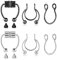 Yolev 6 Pièces Faux Piercing Nez Anneaux Magnétique Nez Septum Faux Fer à Cheval Faux Cerceau Piercing Anneau Faux Septum Anneau Artificiel Femmes Faux Piercing Septum
