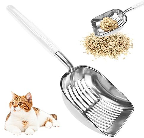BLLREMIPSUR Metal Cat Litter Scoop, Durable Litter Pet Shovel, Cat Litter Sifter with Comfortable Handle