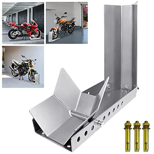 LARS360 Motorrad Ständer 1 Stück Verladehilfe Schiene Motorradwippe Motorradständer Vorderradklemme, Montageständer Motorrad mit 3 Ankerbolzenlöchern