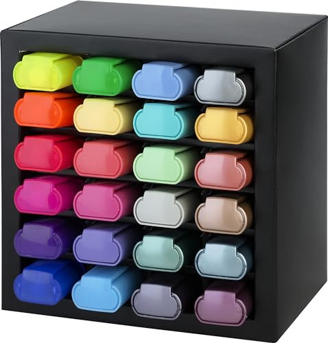 FABER-CASTELL 254602 - Textmarker Set 24-teilig, Tischset mit allen Neon-, Pastell- und Metallicfarben