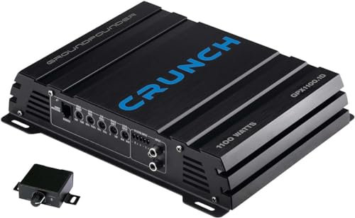 Crunch GPX1100.1D – Monoblock Class-D Verstärker mit 1100W Maximalleistung, Bass Boost, Tiefpass- & Subsonic-Filter, RCA & Hochpegeleingang, Basspegel-Fernbedienung