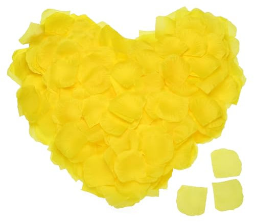 QUARKZMAN Soie Artificielle Fleur Rose Pétales, Jaune Mariage Faux Fleurs 2 Pouce x 2 Pouce pour Mariage Centres Table, Fête Décoration Paquet de 3200