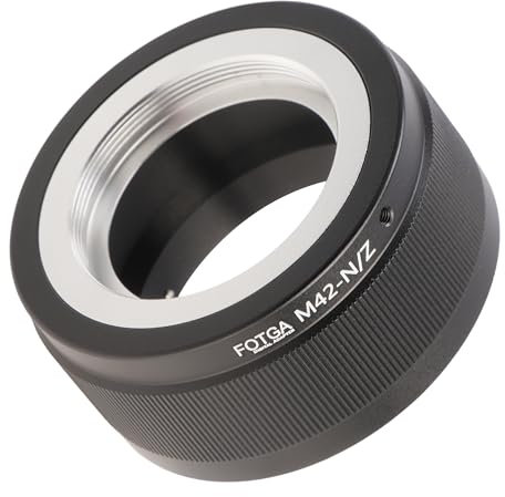 FOTGA M42-N/Z Anillo adaptador de objetivo para M42 42 mm Screw Mount adaptador convertidor a cámara Z-Mount Compatible con Nikon Z5 Z6 Z7 Z30 Z50 Z6II Z7II Z8 Z9 Zf Zfc Full Frame Cámara sin espejo
